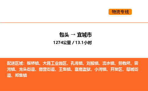 包头到宜城市物流公司/专线 实时反馈/全+境+达+到